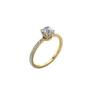 Bague de fiançailles 0.75 carat or jaune diamant naturel rond Sofia